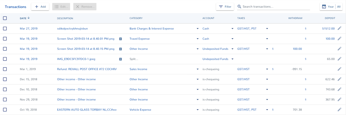 Old Transaction Table